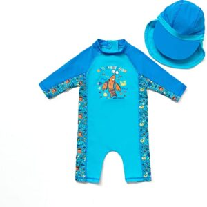 BONVERANO Infant Girls' Swimsuit UPF 50+ Sun Protection S/S One Piece Zip Sunsuit