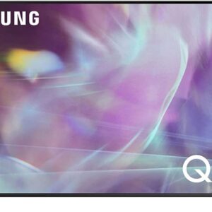 معالج تلفزيون QLED 4K مقاس 75 بوصة من سامسونج بتصميم رفيع وانيق PQI 3100 وخاصية +HDR 10 وتباين عالي الجودة ولون عالي الدقة 100% مع خاصية تعتيم ووضوح UHD ومستقبل مدمج - QA75Q60ABUXUM (موديل 2021)