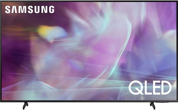 معالج تلفزيون QLED 4K مقاس 75 بوصة من سامسونج بتصميم رفيع وانيق PQI 3100 وخاصية +HDR 10 وتباين عالي الجودة ولون عالي الدقة 100% مع خاصية تعتيم ووضوح UHD ومستقبل مدمج - QA75Q60ABUXUM (موديل 2021)
