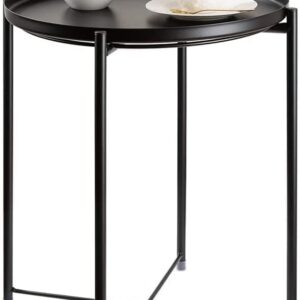 Round Table with Removable Tray Multi-Functional/Black