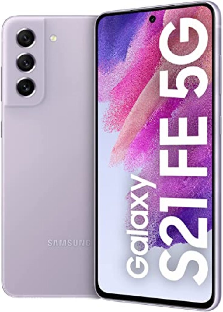 هاتف ذكي ثنائي شرائح الاتصال جالكسي S21 FE من سامسونج - ذاكرة 128GB وذاكرة RAM 8GB، شبكة 5G، لون ارجواني فاتح (اصدار المملكة العربية السعودية)