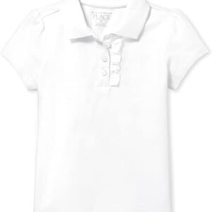 The Children's Place baby-girls Toddler Uniform Ruffle Pique Polo School Uniform Polo Shirt (pack of 1)