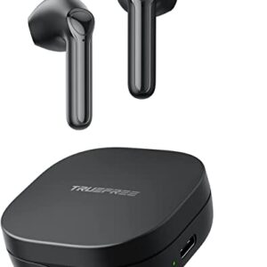 سماعات أذن لاسلكية Truefree A1 بلوتوث 5.0 مع 4 ميكروفون، صوت ستيريو غامر بواسطة سائق 14.2 مم، ENC للمكالمات الواضحة، شحن USB-C، 18 ساعة من وقت التشغيل، وضع فردي / مزدوج