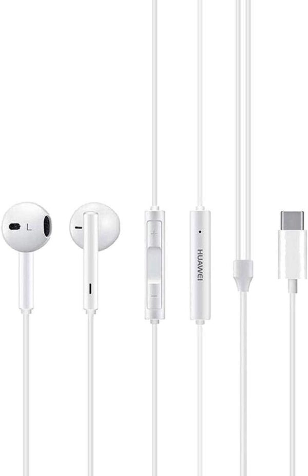 سماعات هواوي هاي ريس كلاسيك توضع داخل الاذن بتحكم سلكي اصدار USB C لجوال هواوي ميت 10 - لون ابيض