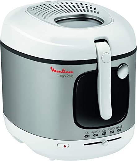“MOULINEX Mega 2Kg Deep Fryer, Grey / White, AM480027 “