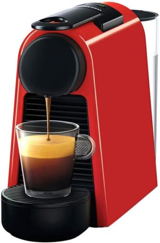 Essenza Mini D30 Coffee Machine With Aeroccino3 3694BK And 2 Espresso Cups D030RE Red