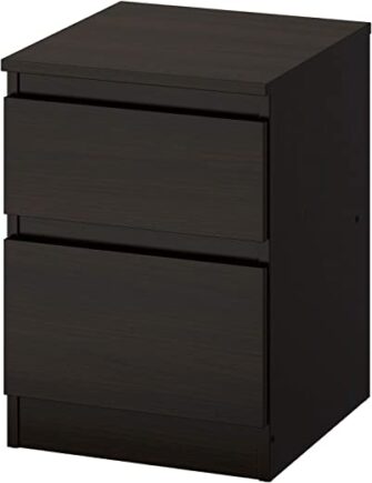 KULLEN Chest of 2 drawers, black, 35x49 cm