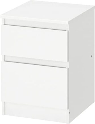 KULLEN Chest of 2 drawers, white, 35x49 cm