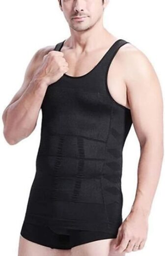 Men's Slimming Body Shapewear Corset Vest Shirt Compression Abdomen Tummy Belly Control...