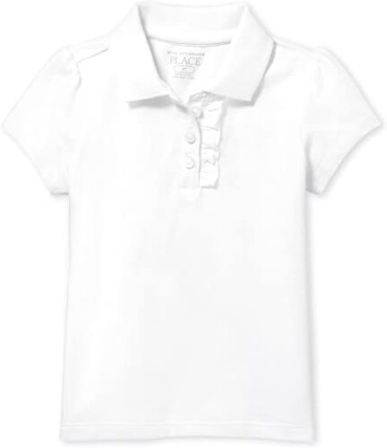 The Children’s Place baby-girls Toddler Uniform Ruffle Pique Polo School Uniform Polo Shirt (pack of 1)
