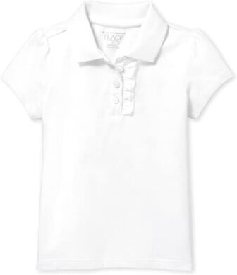 The Children's Place baby-girls Toddler Uniform Ruffle Pique Polo School Uniform Polo...