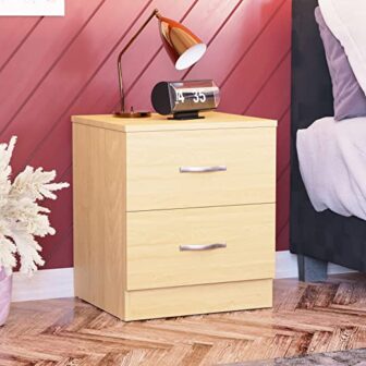 Vida Designs Riano 2 Drawer Bedside Chest, Pine