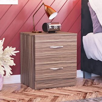 Vida Designs Riano 2 Drawer Bedside Chest, Walnut